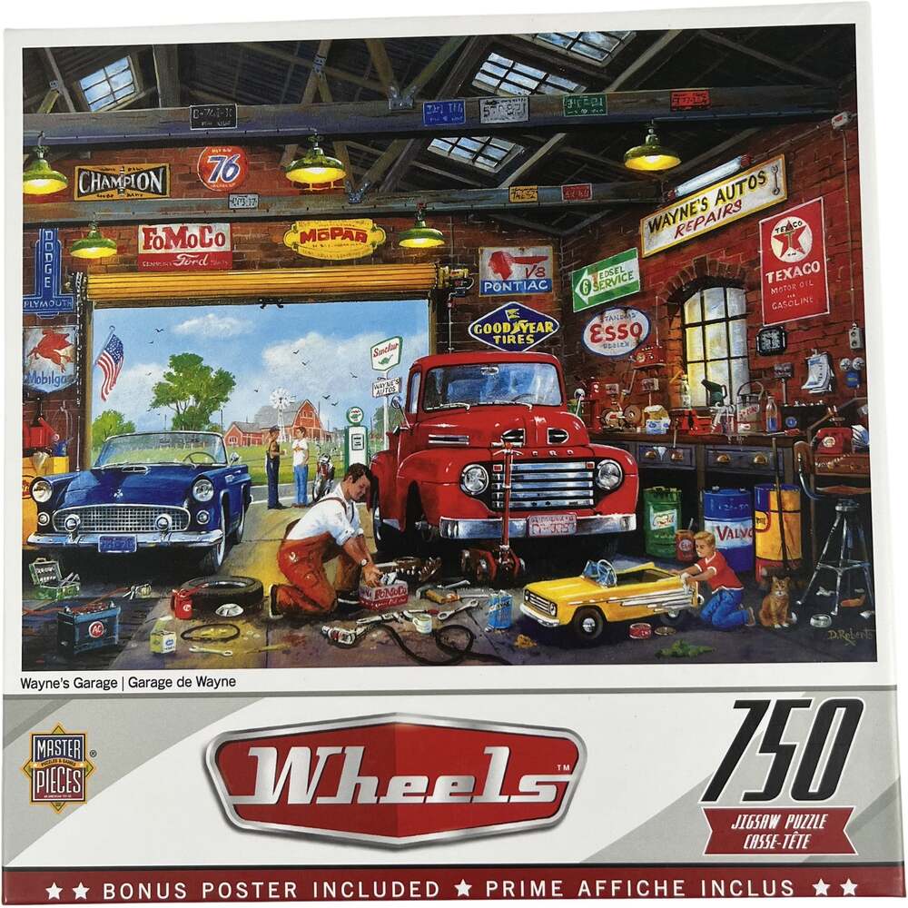 MasterPieces Wheels Collectors Garage 750 Piece Puzzle NIB